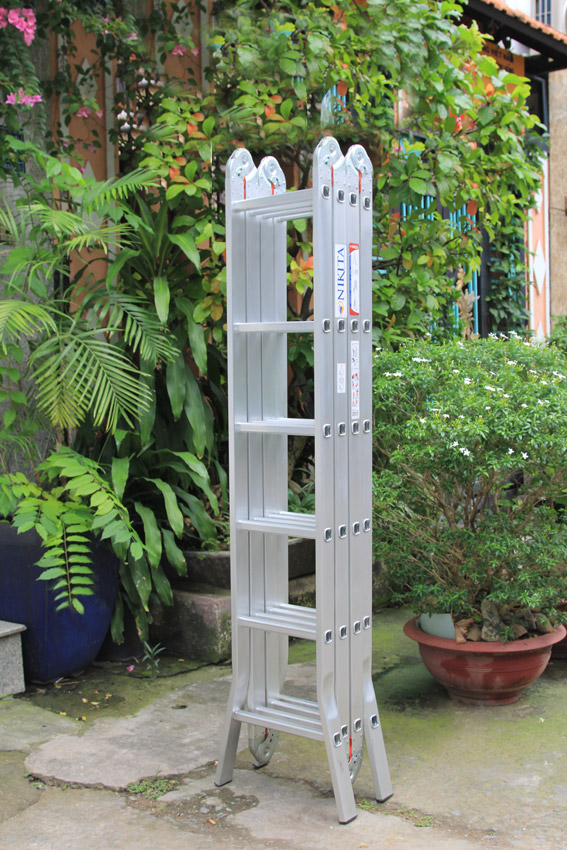 thang nhôm gấp 4 khúc nikita 6 bậc