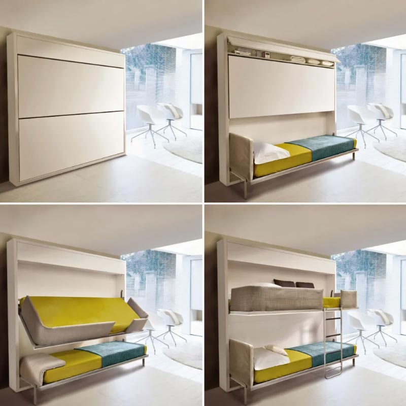 Giường gấp gỗ đa năng 2 tầng