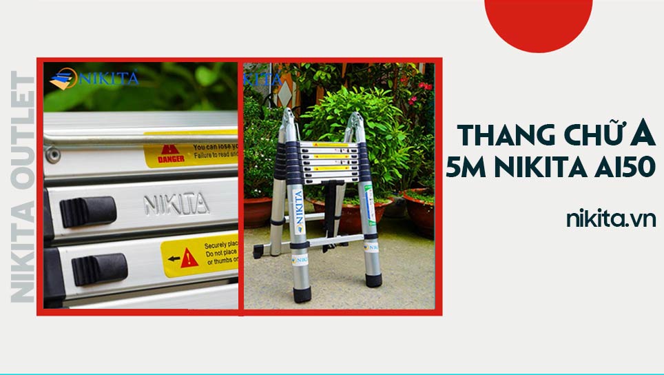 Thang chữ A 5M NIKITA AI50 - Chiều cao lên đến 5 mét