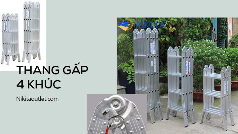 Thang gấp 4 khúc thương hiệu NIKITA Nhật Bản - Linh hoạt, Chắc chắn, Giá ưu đãi