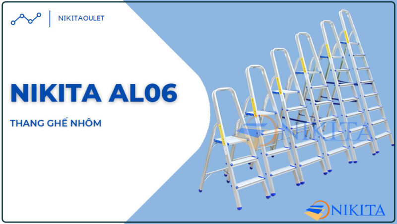 Thang ghế nhôm NIKITA AL06 - Thiết kế tay vịn an toàn