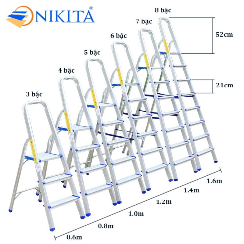 Thang ghế nhôm tay vịn NIKITA