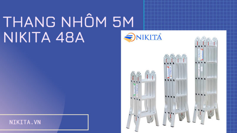 Thang nhôm 5m gấp 4 khúc hiện đại NIKITA 48A