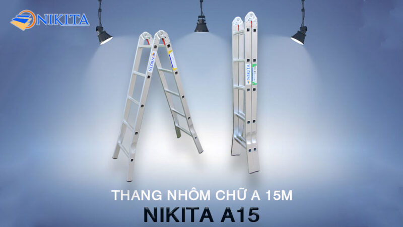Thang nhôm chữ A 1 5m Nikita A15 gọn nhẹ, tiện dụng