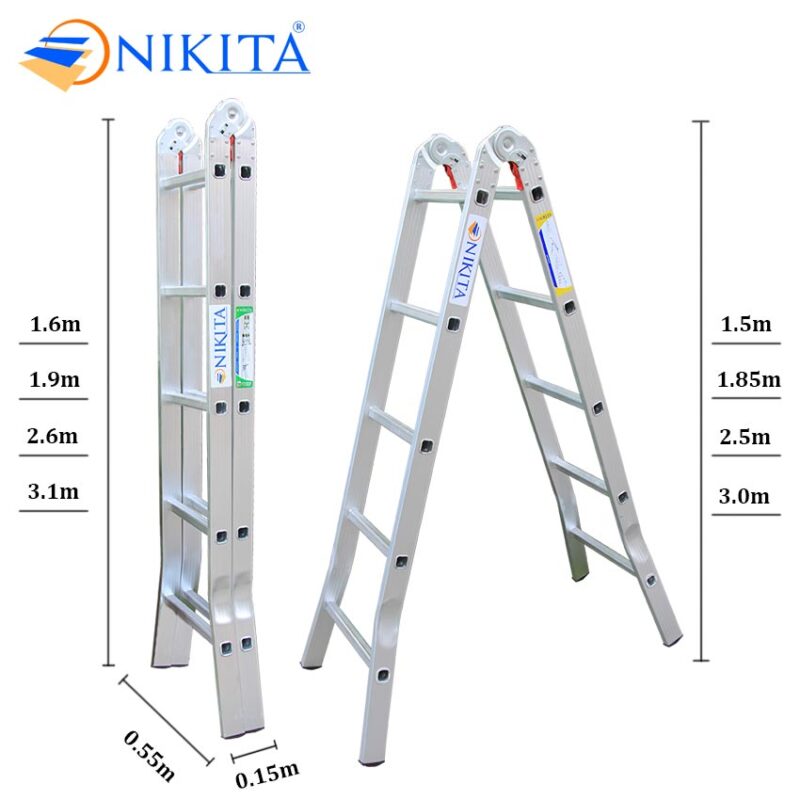 Thang nhôm chữ A khóa tự động NIKITA