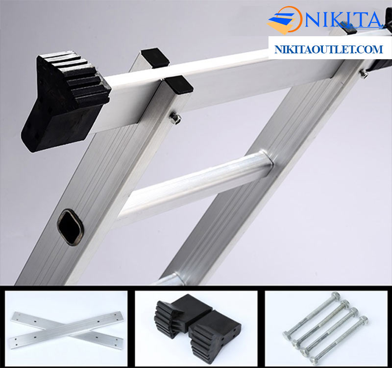 Chân thang gấp 4 khúc được thiết kế hiện đại