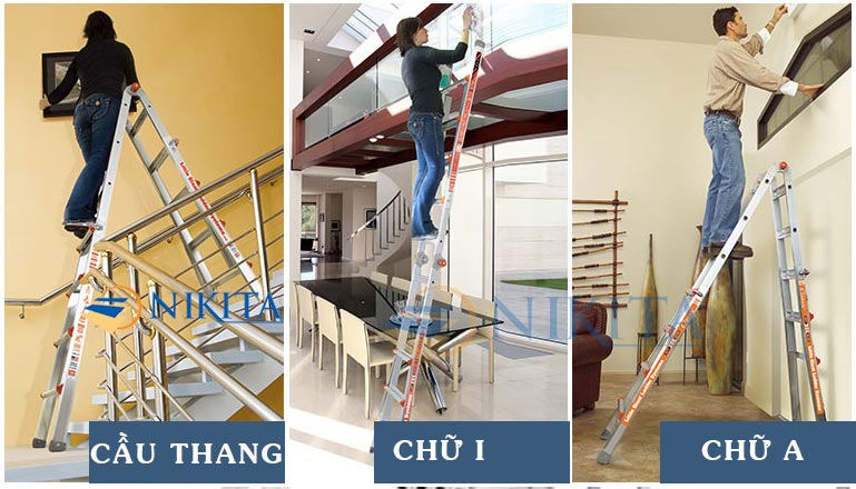 Thang nhôm gấp đa năng khi sử dụng