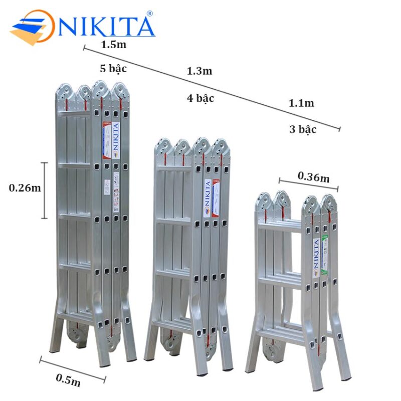 Thang nhôm gấp 4 khúc NIKITA
