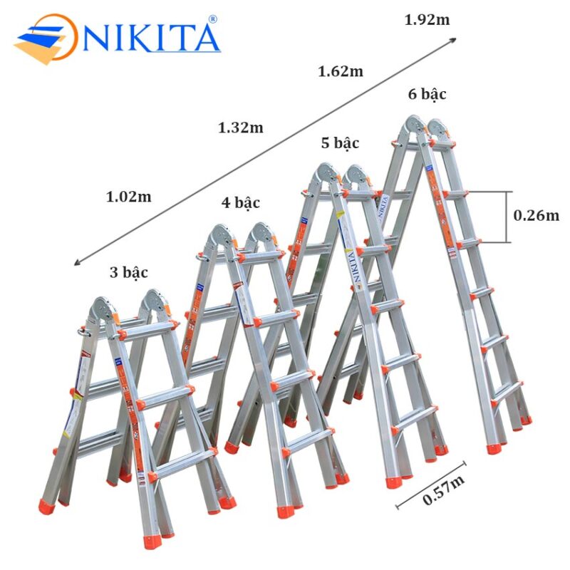 Dòng thang NIKITA-AD có nhiều kích thước khác nhau