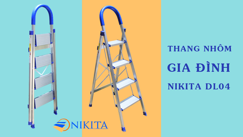 Thang nhôm gia đình NIKITA DL04, chiều cao 0,9 mét