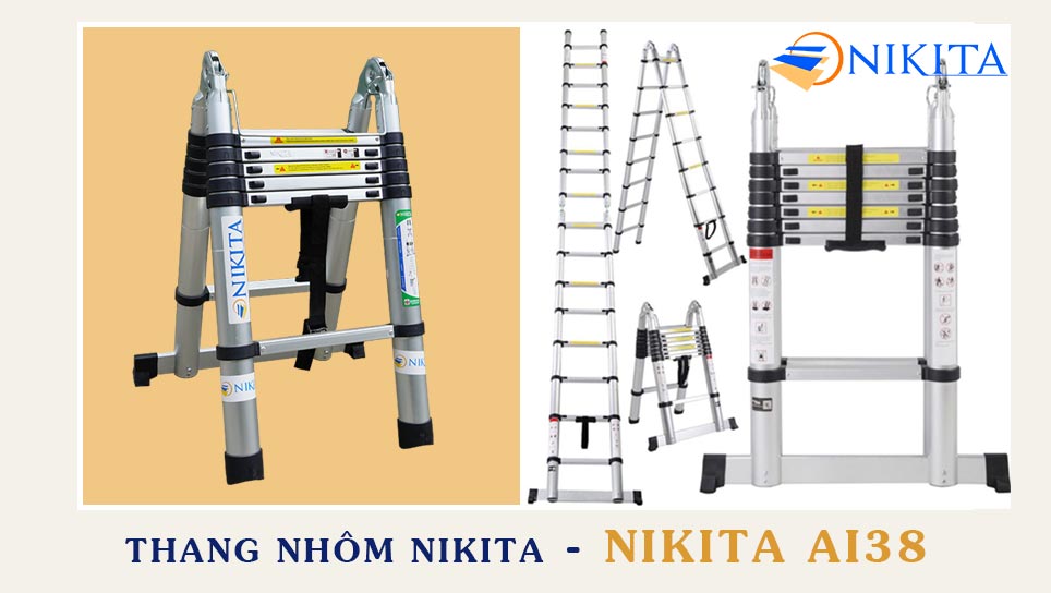 Thang nhôm Nikita AI38 - Thang rút đôi cao cấp