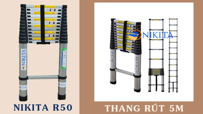Thang rút 5M NIKITA R50 - Thang rút đơn 5 mét