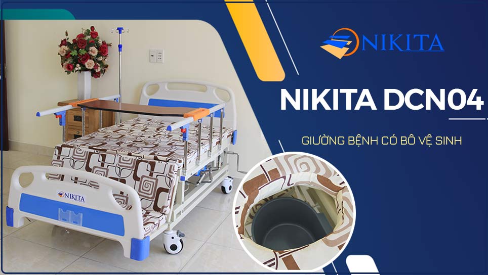 Giường bệnh có bô vệ sinh Nikita DCN04